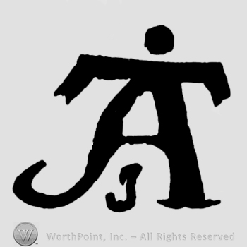 Letters TA enclosing letter J written joined in monogram