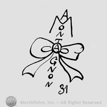 A MONTAGNON written misaligned over image of a bow, number 31 written below
