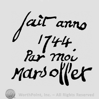 ,,Fait anno 1744 Par moi, Mansoffet" written.