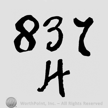 837 written above letter H.