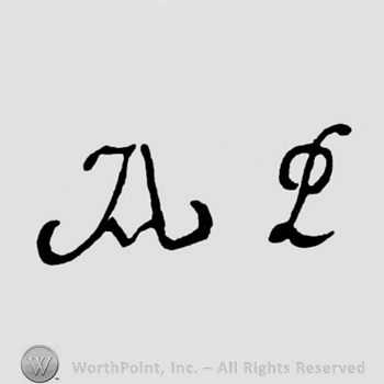Letter A  followed by monogram of letters OL.