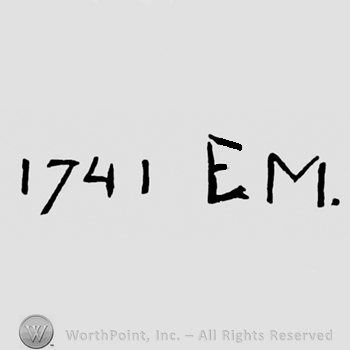 1741 written next to letters EM