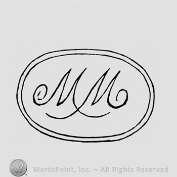 Letters MM written inside an oval.