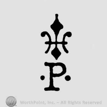 Fleur-de-lis above letter P