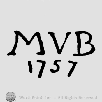 Letters MVB written above year 1757