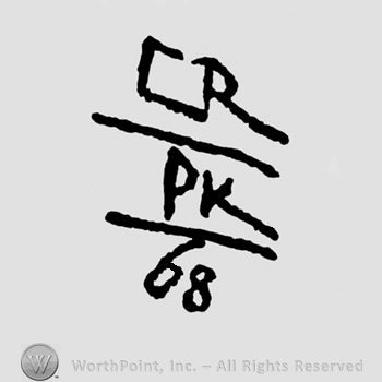 Letters CR written underlined, above letters PK and 68