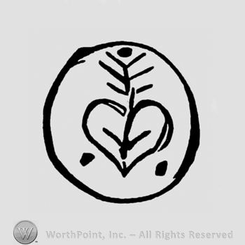 A branch joined with a heart, or a leaf, inside of a circle