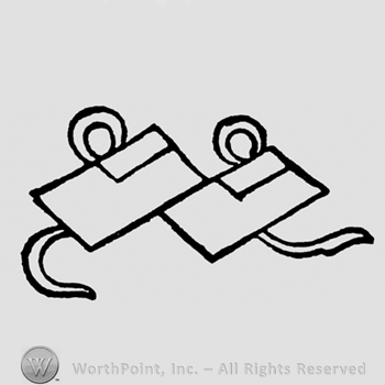 Image of two letters over a ribbon