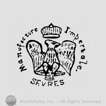 Manufacture Imperiale written arched above the image of an eagle, Sevres written below