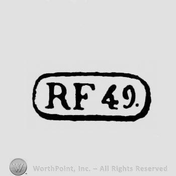 Letters RF and 49 written inside of a frame