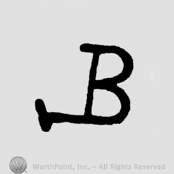 Joined letters LB written with letter L reversed