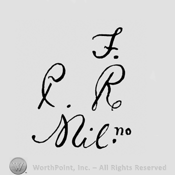 Letter F written above letter P written next to letter R, Mil written below