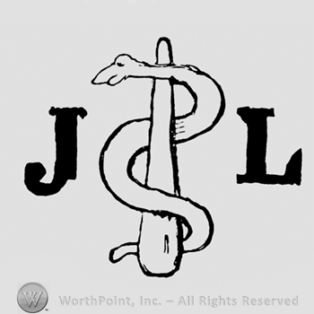 Letters JL written sepparated by the image of a snake