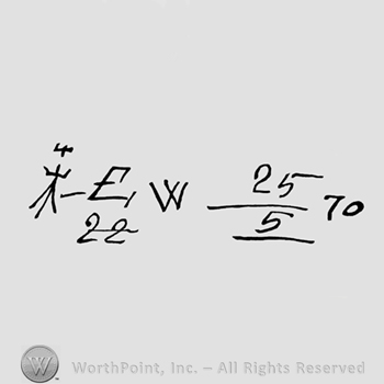 Letters EW written next to numbers 25 , 22 , 5