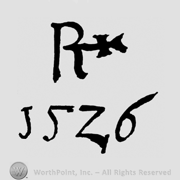 R written joined with X or a cross above 1526