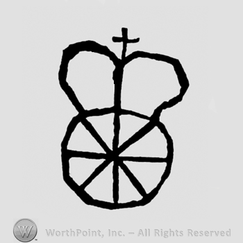 Image of a cross, a heart and a wheel joined