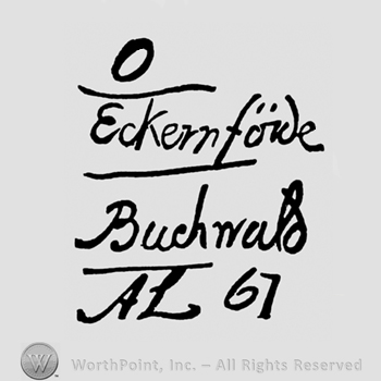 O written above Eckernforde Buchwald;  AL next to 67 written below