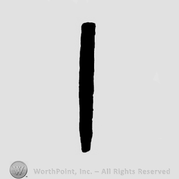Image of a vertical line or letter I written