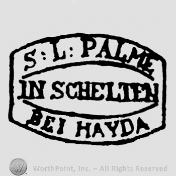 SL PALME In SCHELTEN DEI HAVDA written inside of a frame
