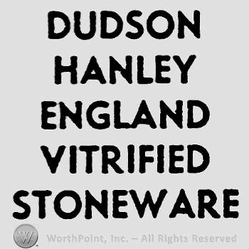 Five rows of writing: Dudson Hanley England Vitrified Stoneware