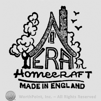 Era written on the bottom side of a house surrounded by trees and three birds on the upper right side. Homecraft written below and underlined. Made in England capital written beneath