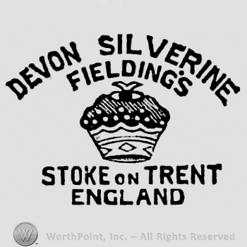Devon Silverine Fieldings curved written on two rows above crown. Stoke on Trent England written below on two rows