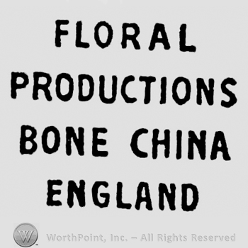 Four lines of writings: Floral Productions Bone China England