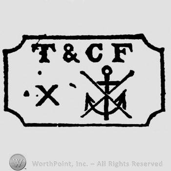 T & CF above, X next to a anchor with a large X over, inside a frame