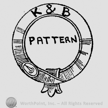 Garter mark. Pattern written inside. K & B written on the border
