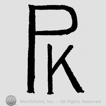 Letter P written in large font. Small letter K