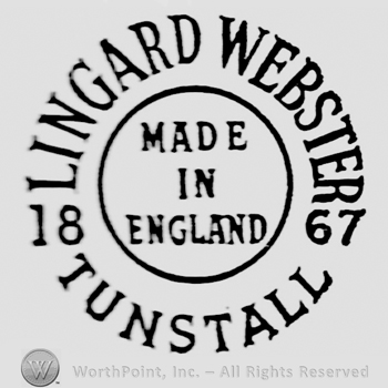 Made in England written on two rows inside circle. 18 Lingard Webster 67 written on the upper side, Tunstall written on the bottom side