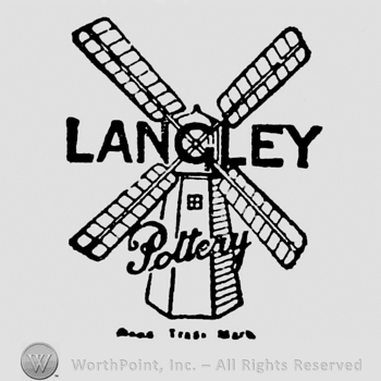 Windmill with Langley bold and capital written over, on the upper side, Pottery handwritten over, on the bottom side. Trade Mark written below
