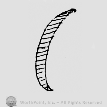 Broad curved line with horizontal lines on it