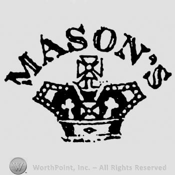 Mason's capital and curved written above crown