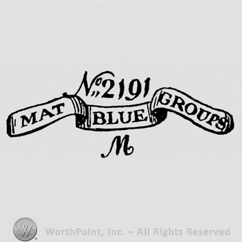 Mat Blue Groups written on a ribbon between No. 2191 and initial M