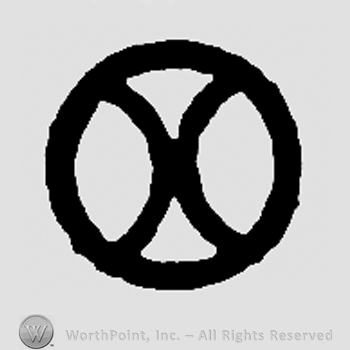 Two back to back curved lines inside circle