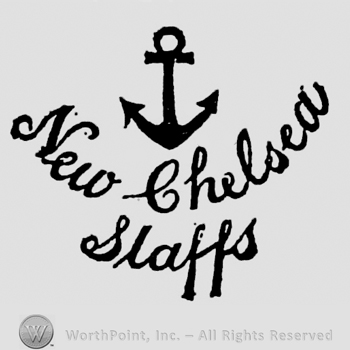 Anchor above New Chelsea Staffs handwritten on two rows