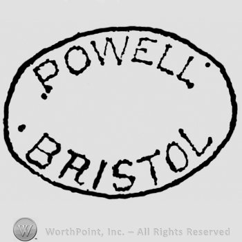 Writings inside oval panel: Powell above, Bristol below