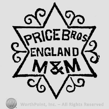 Price Bros England M&M written on three rows inside a six-pointed star