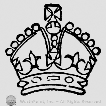 Crown decorated with fleur-de-lis, cross and pearls
