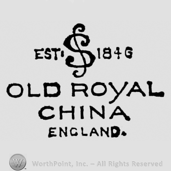 Monogram of S S between Est. and 1846. Old Royal China England capital written on three rows below