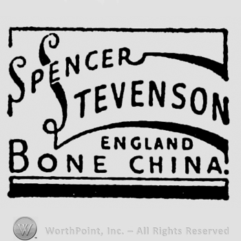 Spencer Stevenson stylish written above, England Bone China capital written below, on two rows, inside frame