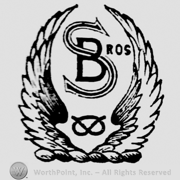 Monogram of S Bros. Staffordshire knot below, surrounded by two wings