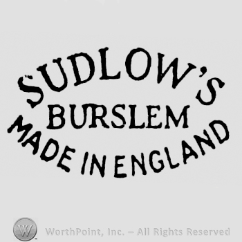 Sudlow's curved above, Made in England curved below, Burslem written between