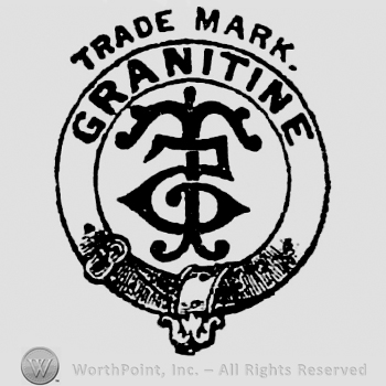 Garter mark containing monogram of T G in the centre, Granitine. Trade mark capital written on top