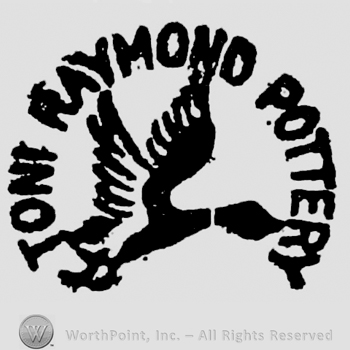 Toni Raymond Pottery curved written above flying bird