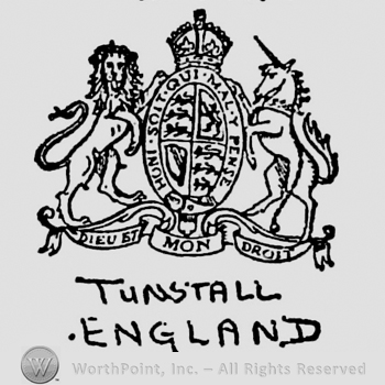 Royal Arm mark symbol. Tunstall England written below, on two rows