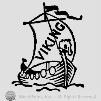 Boat with writing: Viking on the sail