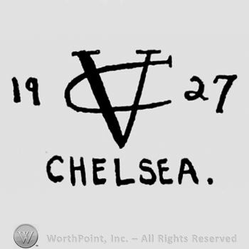 Monogram of V C between 19 and 27. Chelsea capital written below