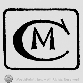 Capital initial M inside capital initial C, inside frame